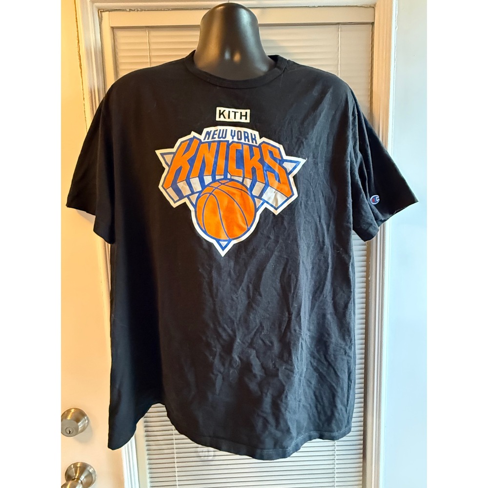 Kith New York Knicks T-Shirt Mens XL Black Good Champion Night 2023 Collab